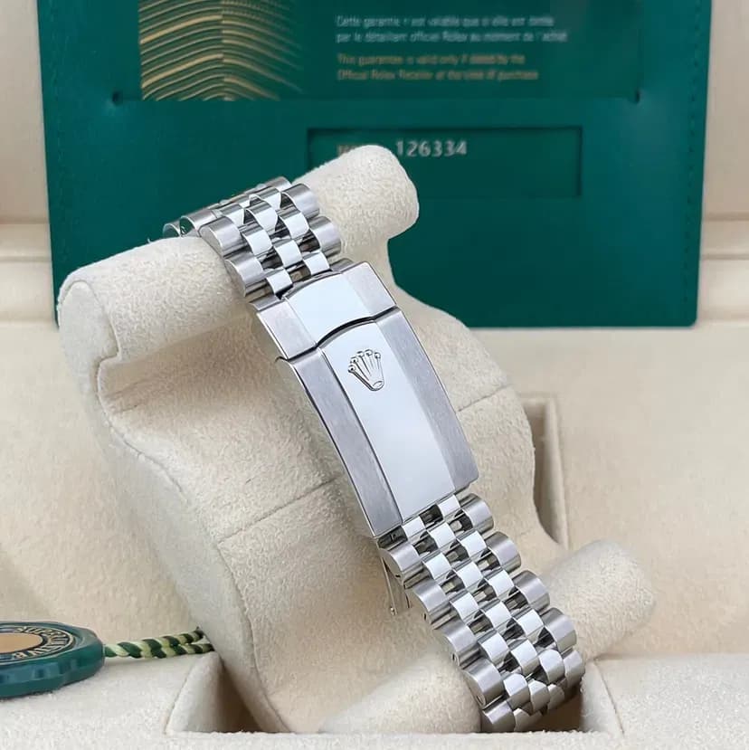 2025 2025 Rolex Datejust 41 Steel  Fluted  Azzurro Blue  Roman  Jubilee Ref. 126334-0026 — Crown Watch Group Miami