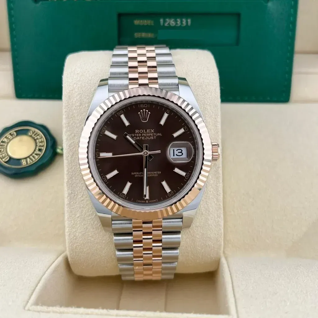 2024 Rolex Datejust Chocolate 126331 — Everose Rolesor Fluted Jubilee Ref. 126331-0002 — Crown Watch Group Miami