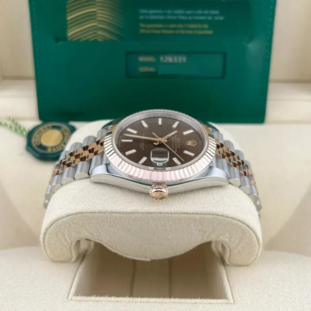 2024 Rolex Datejust Chocolate 126331 — Everose Rolesor Fluted Jubilee Ref. 126331-0002 — Crown Watch Group Miami