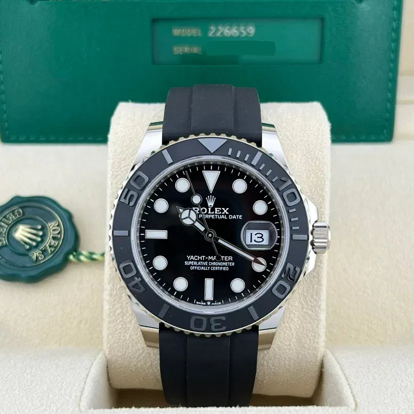 2024 2024 Rolex Yacht-Master 42 226659 — White Gold / Black / Oysterflex Ref. 226659-0002 — Crown Watch Group Miami