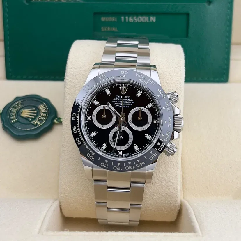 2023 Rolex Daytona Black Dial 126500LN — Steel Ceramic Reverse Panda Ref. 116500LN — Crown Watch Group Miami
