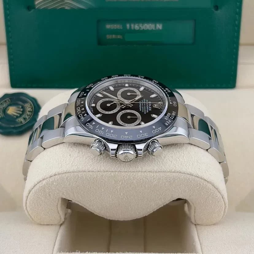 2023 Rolex Daytona Black Dial 126500LN — Steel Ceramic Reverse Panda Ref. 116500LN — Crown Watch Group Miami