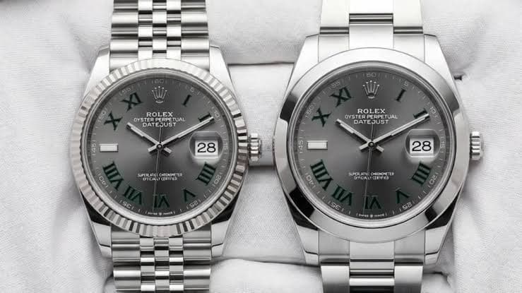 rolex datejust 41 wimbledon smooth vs fluted