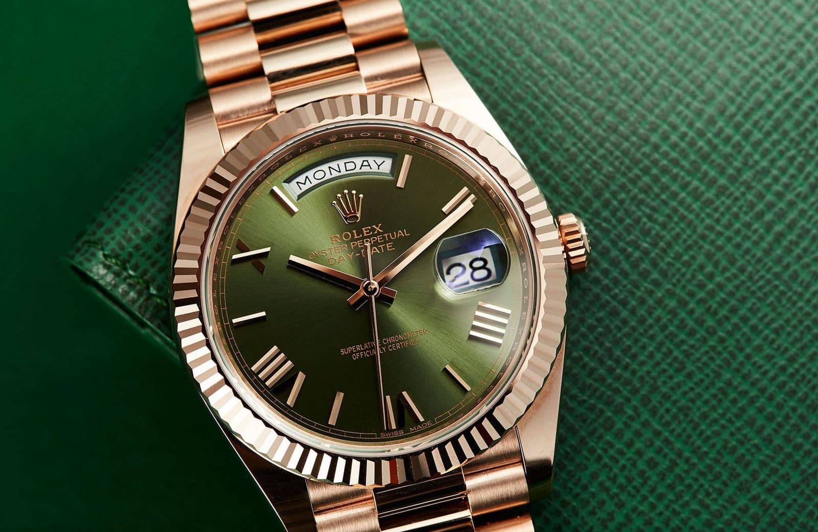 Rolex Day-Date olive green Roman