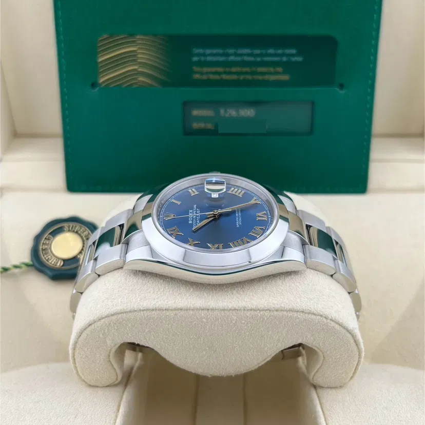 2025 2025 Rolex Datejust 41 Smooth / Blue / Roman / Oyster Ref. 126300-0017 — Crown Watch Group Miami