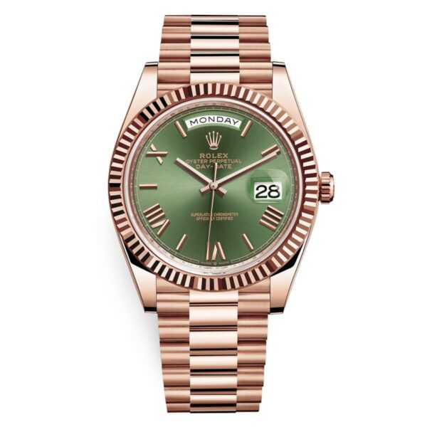Rose Gold  Fluted  Olive-Green  Roman  President