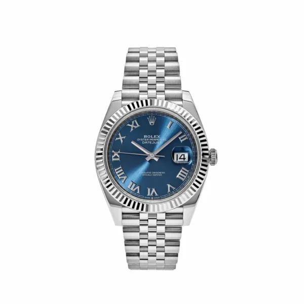 2025 Rolex Datejust 41 Steel  Fluted  Azzurro Blue  Roman  Jubilee