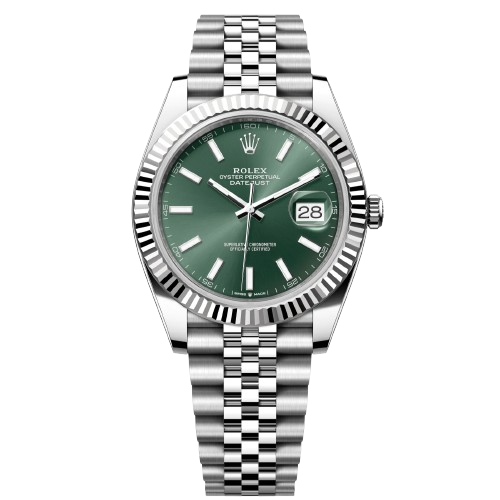 2025 Rolex Datejust 41 Steel  Fluted  Mint Green  Jubilee